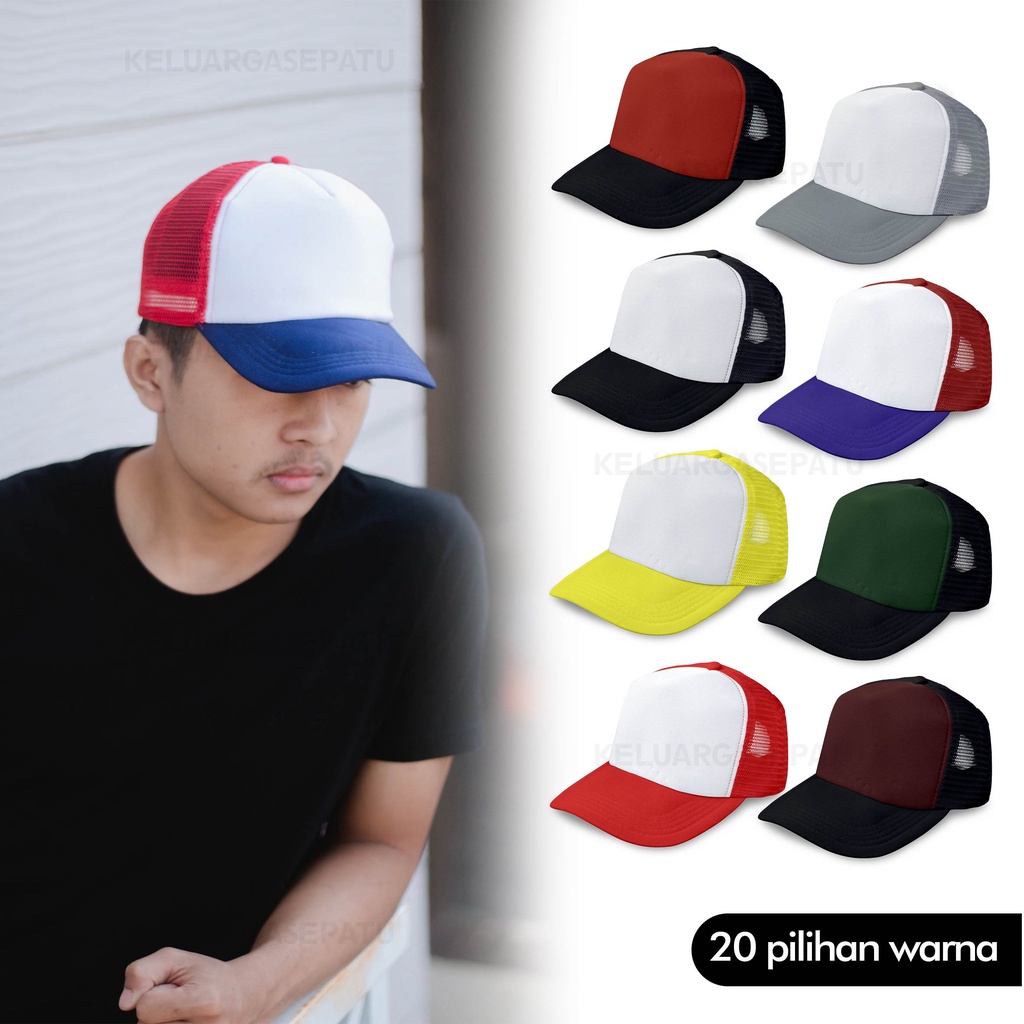 topi trucker jaring polos TOPI JALA POLOS baseball pengait cakop premium standar distro pria wanita