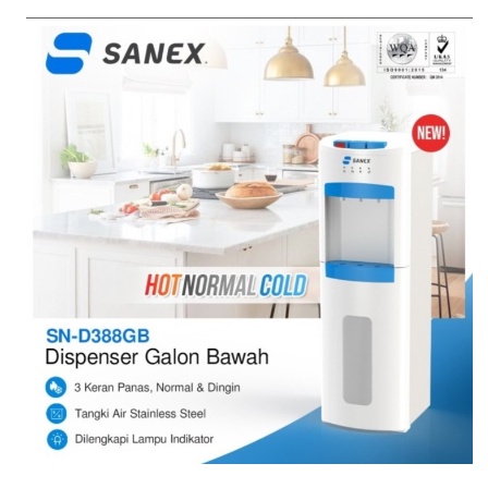 Dispenser Sanex SN-D388GB Panas Dingin Galon Bawah