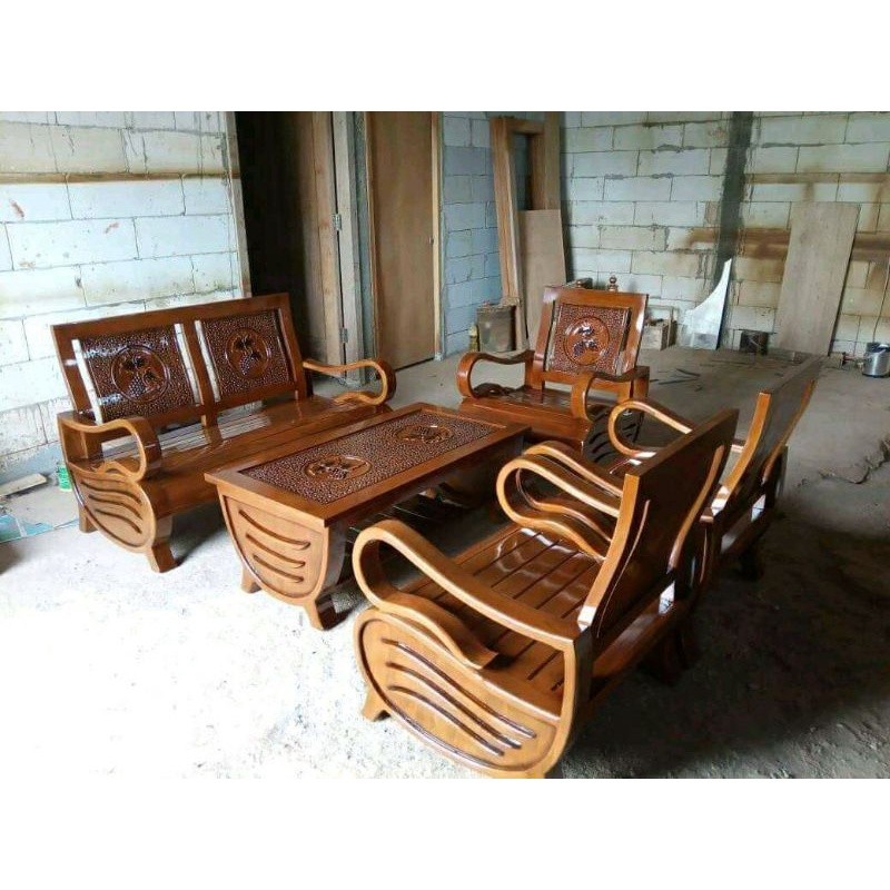 KURSI MEJA TAMU UNIK KAYU JATI