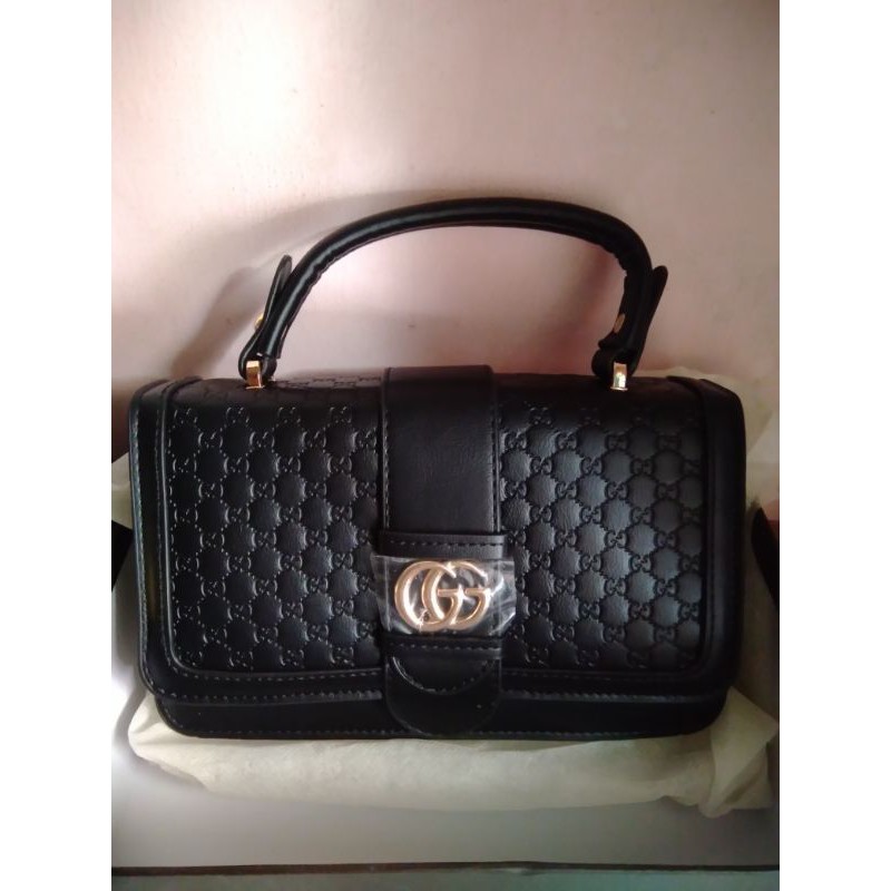 Tas premium import Gucci EMBOSS hitam