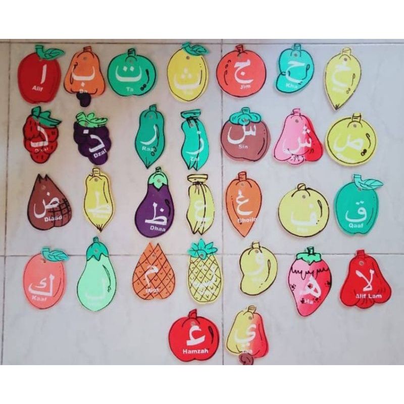 Mainan edukasi anak/Mainan APE TK/PAUD Mainan kayu buah hijaiyah