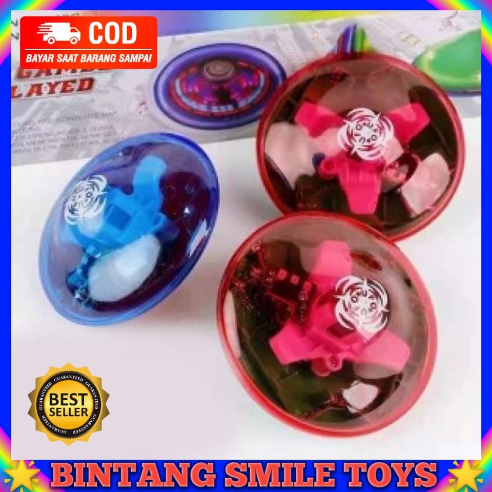 MAINAN ANAK GANGSING UFO MAINAN EDUKASI ANAK LAKI GASING BENTUK UFO DENGAN MUSIK & LAMPU PROMO TERMU