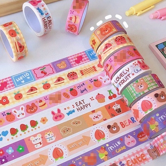 [Selcyshine] Washi Tape Cute For Journaling  Washi Tape Lucu Solasi Kertas Washi Tape Book, Scrapboo