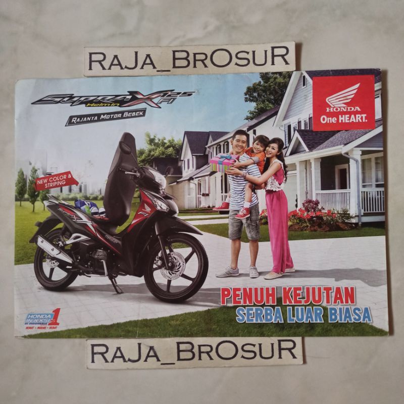 Poster brosur katalog flyer Honda Supra X 125 Helm in FI Injeksi 2014