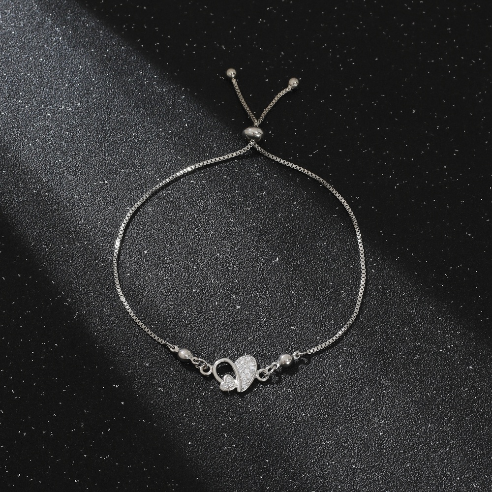 ✅COD Gelang Wanita Korea Silver Forever LOVE Gelang Hari Valentine Hadiah Ulang Tahun untuk Pacar Fashion Gelang Perhiasan Perak D317