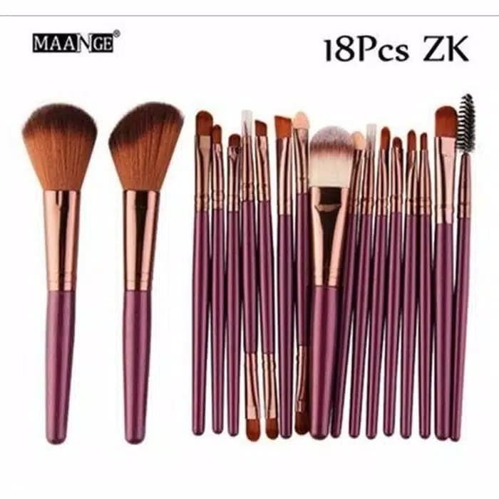 (BOW) Maange Brush 18pcs Makeup Brushes Kuas Kosmetik