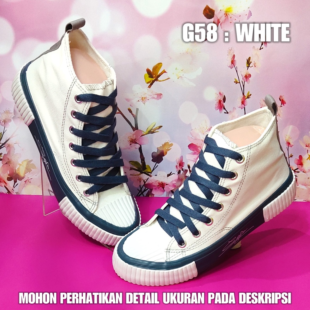 Sepatu Boot Masa Kini G58 Sepatu Kanvas Putih SPTSW