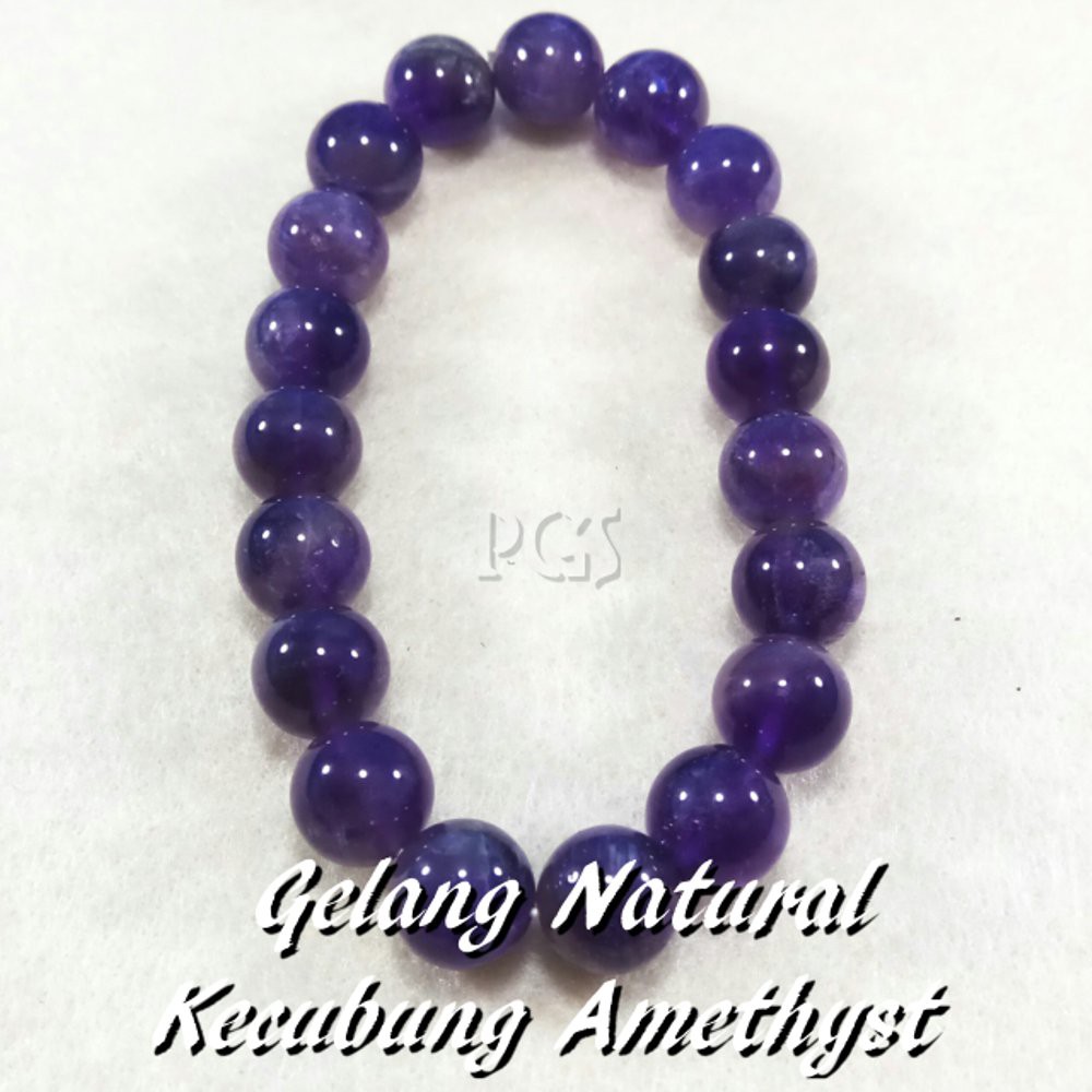 GELANG NATURAL KECUBUNG AMETHYST UNGU MEWAH DAN TERMURAH