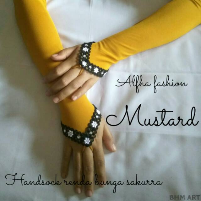 Handsock renda bunga /handsock jempol /manset tangan wanita /handsock murah