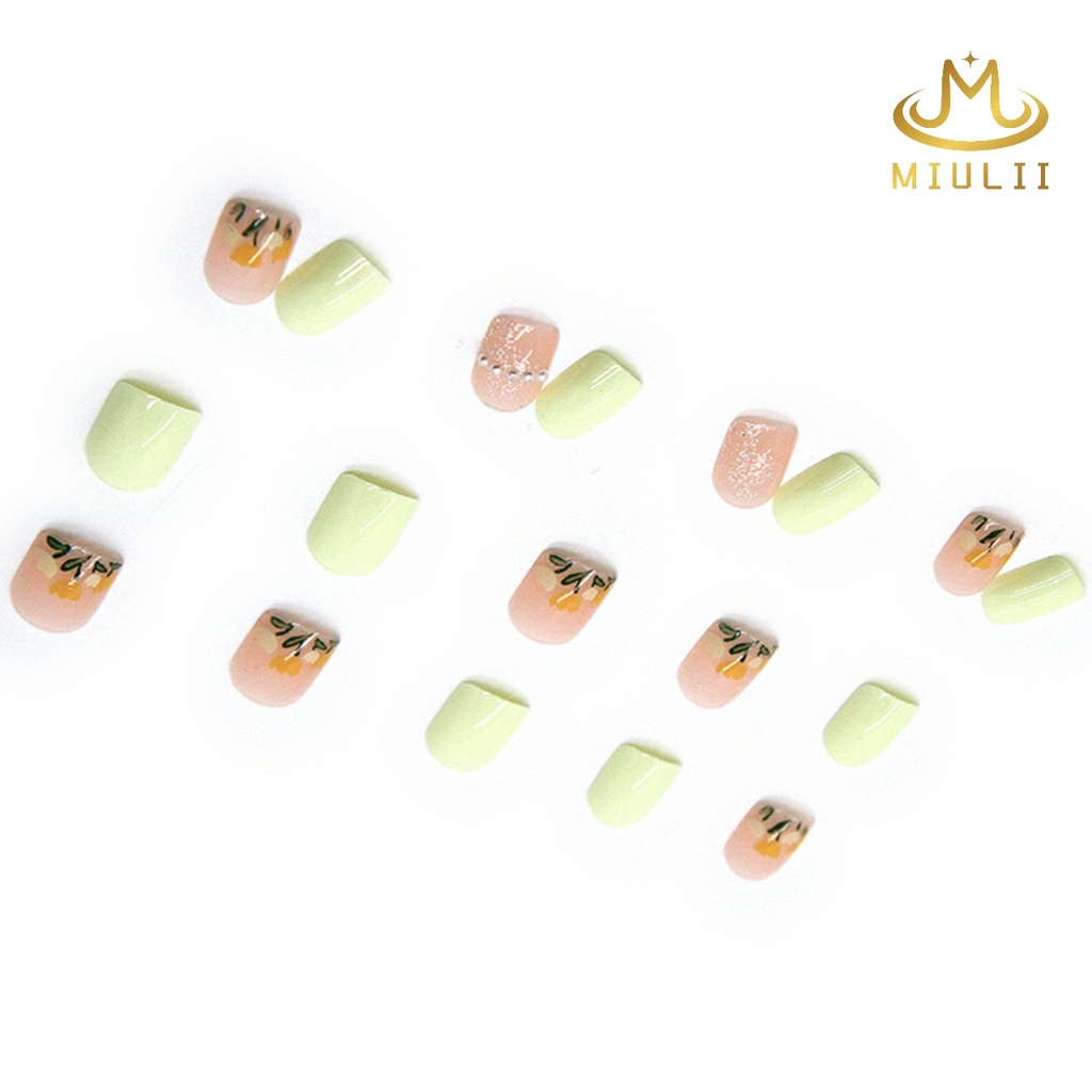 MIULII / KUKU PALSU  A0436  / 24PCS / 3D / NAIL ART / PREMIUM / CUTE / BIRU / FREE LEM JELLY / KUTEK