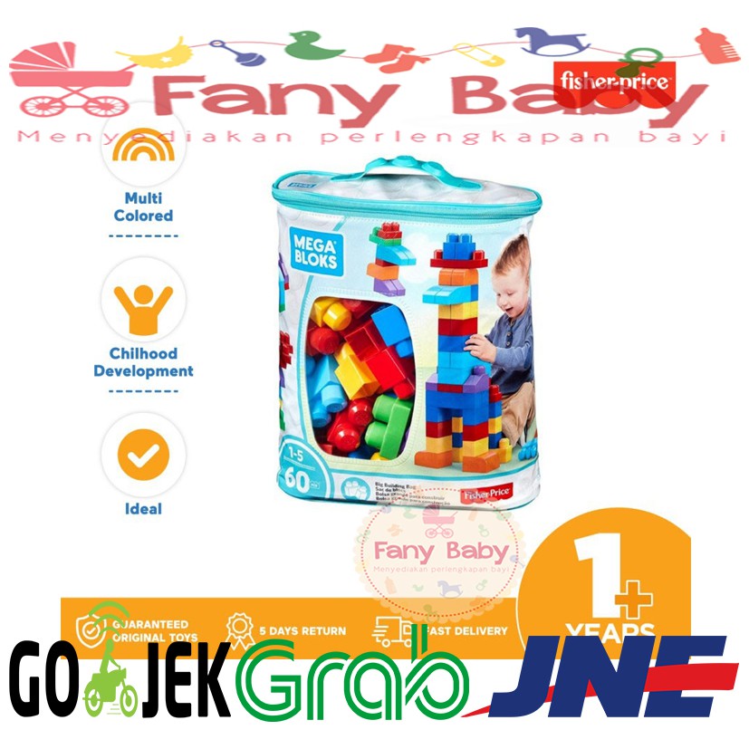 Fisher Price Mega Block Big Building Bag 60pcs