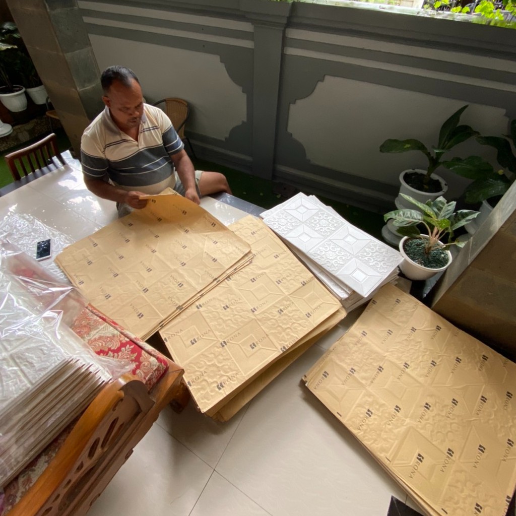 Wallpaper Bata Putih 3D Foam 77 x 70 cm-4