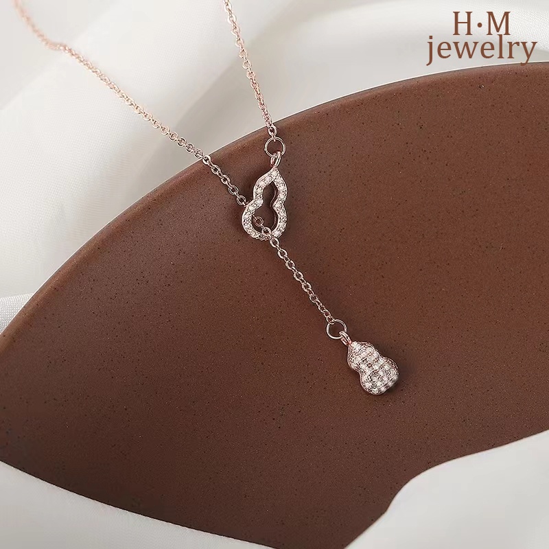 Kalung Rantai Sterling Silver 925 Dengan Liontin Labu Warna Rose Gold Untuk Wanita