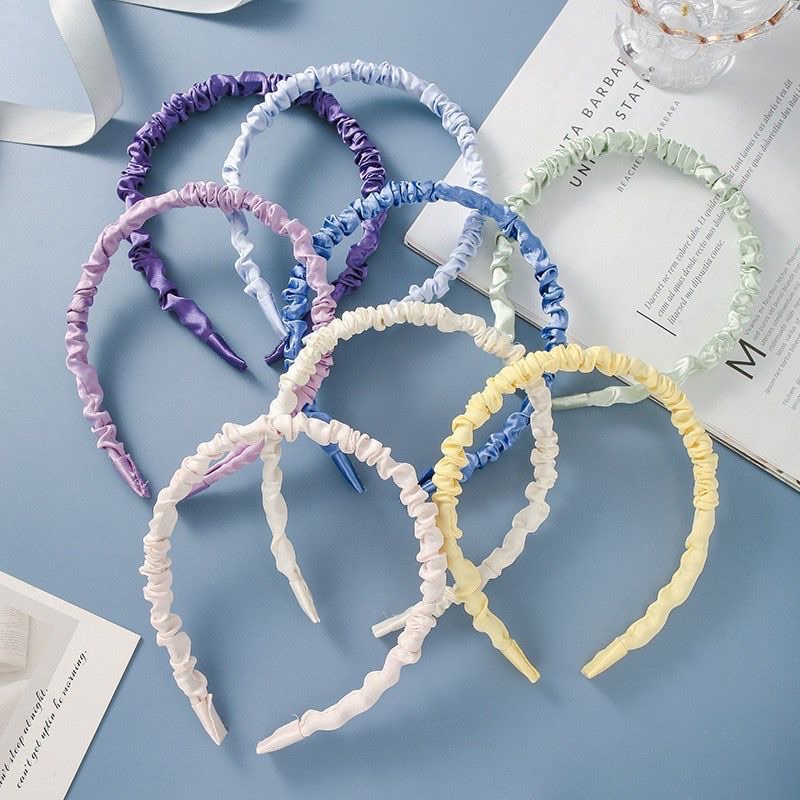 Bando Scrunchie Anti Patah / Bando Nagita PREMIUM / Bando Korea / Kerut Ruffle Satin