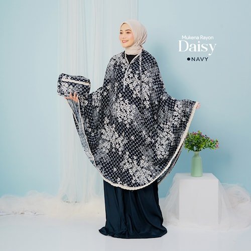 Mukena Mukenah Trevel Traveling dewasa terbaru Bahan rayon Semi Jumbo 2 In 1 Rayon Motif Daisy