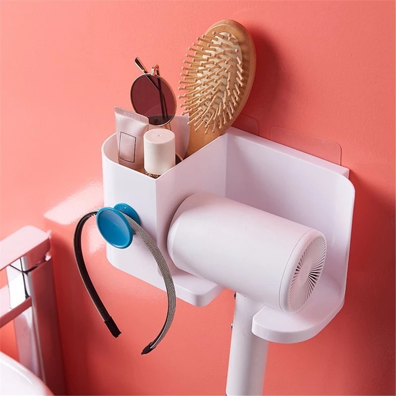 NA - TEMPAT HAIR DRYER DINDING MULTIFUNGSI TANPA PAKU RAK HAIR DRYER 2672