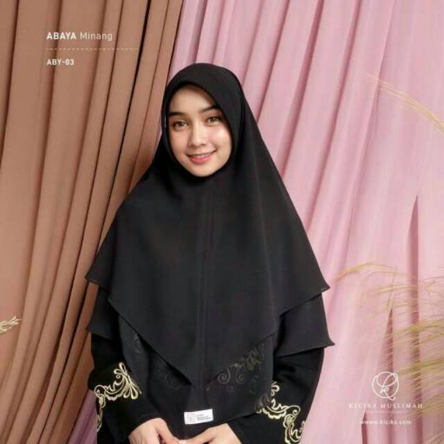 Hijab Instan Jilbab Hitam Khimar Pet Ceruty 2 Layer Kiciks Muslimah Nakusha XL Kerudung  Krudung