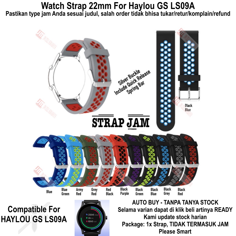 NSB 22mm Strap Haylou GS LS09A - Tali Jam Tangan Silikon Breathable