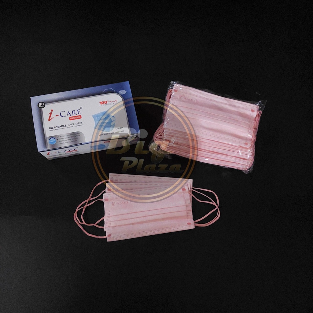 Masker i-Care Earloop 3ply isi 50 Pcs Icare - Big Plaza