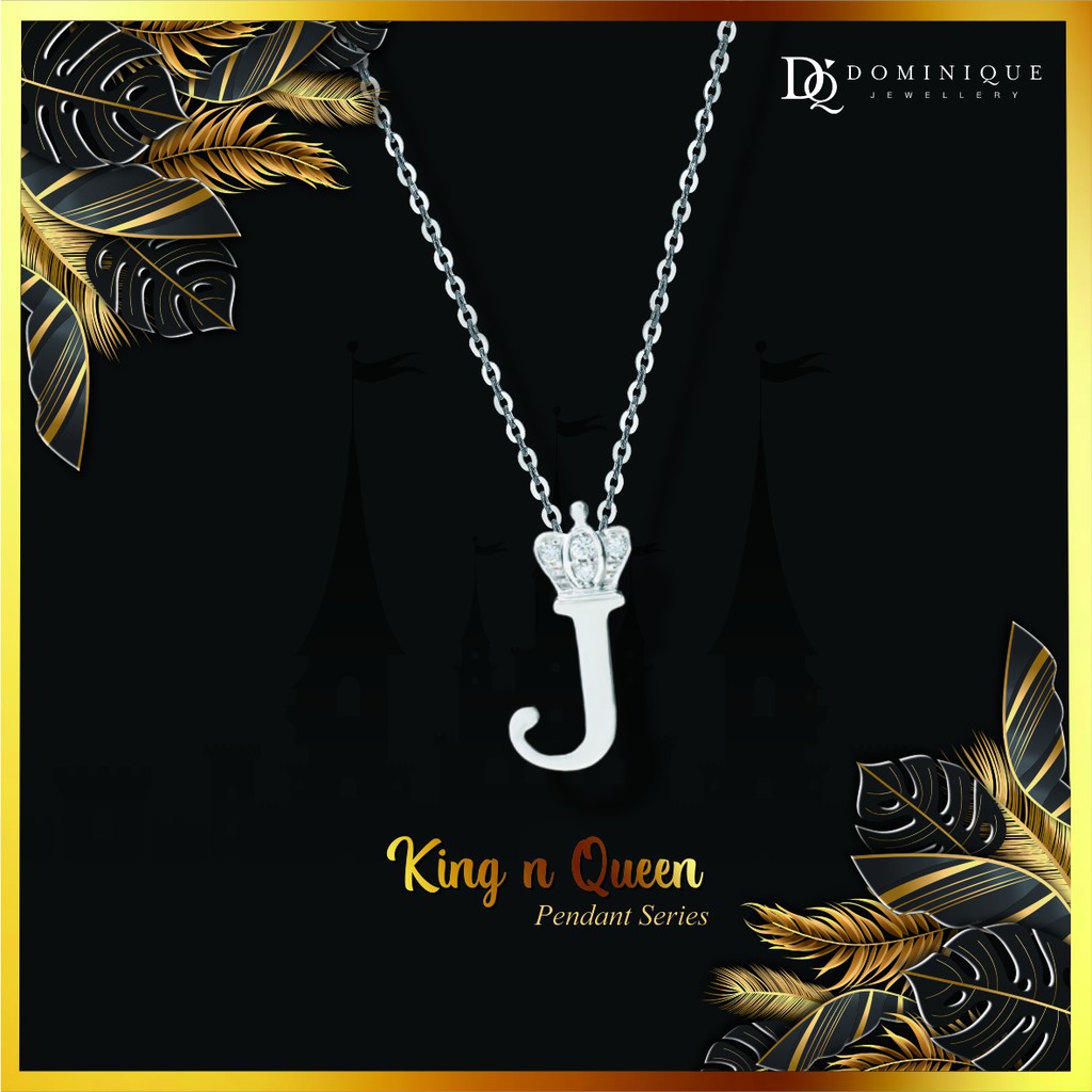 

Dominique Jewellery-Diamond Pendant Kalung Alpha Beta J King & Queen