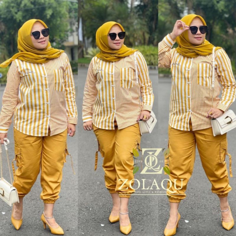 Set Kemeja Mustard ZOLAQU ZLQ Original