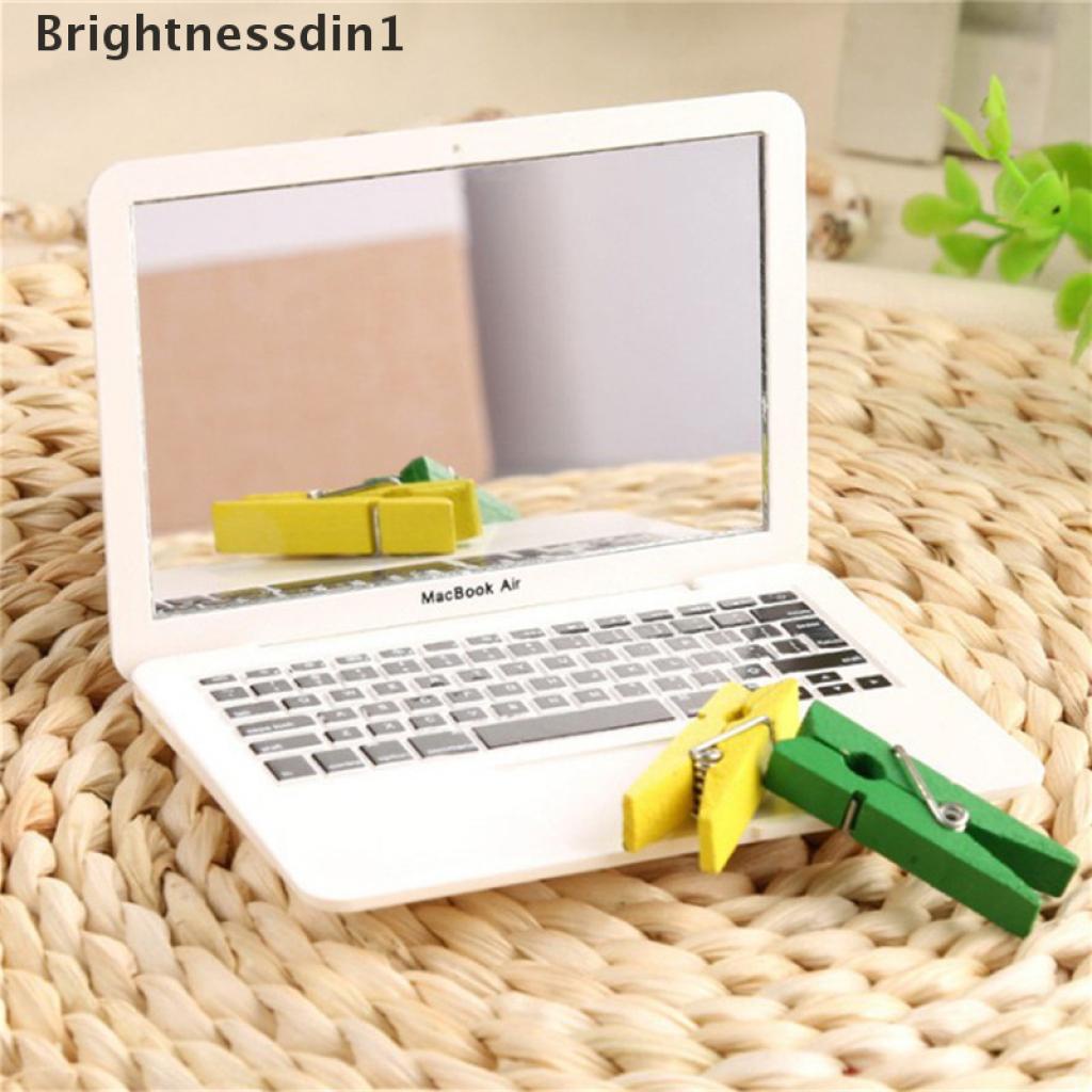 (Brightnessdin1) Cermin Makeup Mini Bentuk Laptop