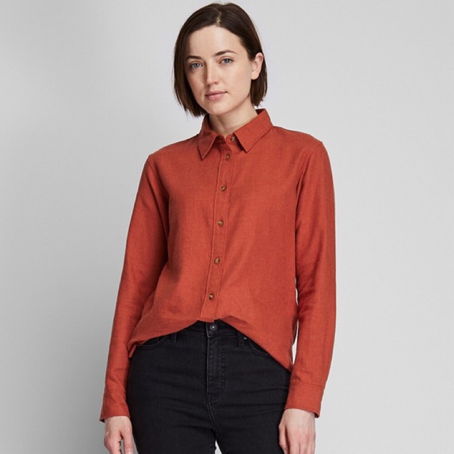 WOMEN KEMEJA FLANNEL LENGAN PANJANG UNIQLO