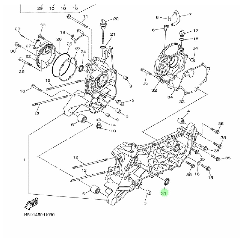 KARET SIL SEAL KRUK KREK AS KIRI CVT FREEGO FREE GO GEAR 125 FAZZIO ORIGINAL YGP 93102-25824