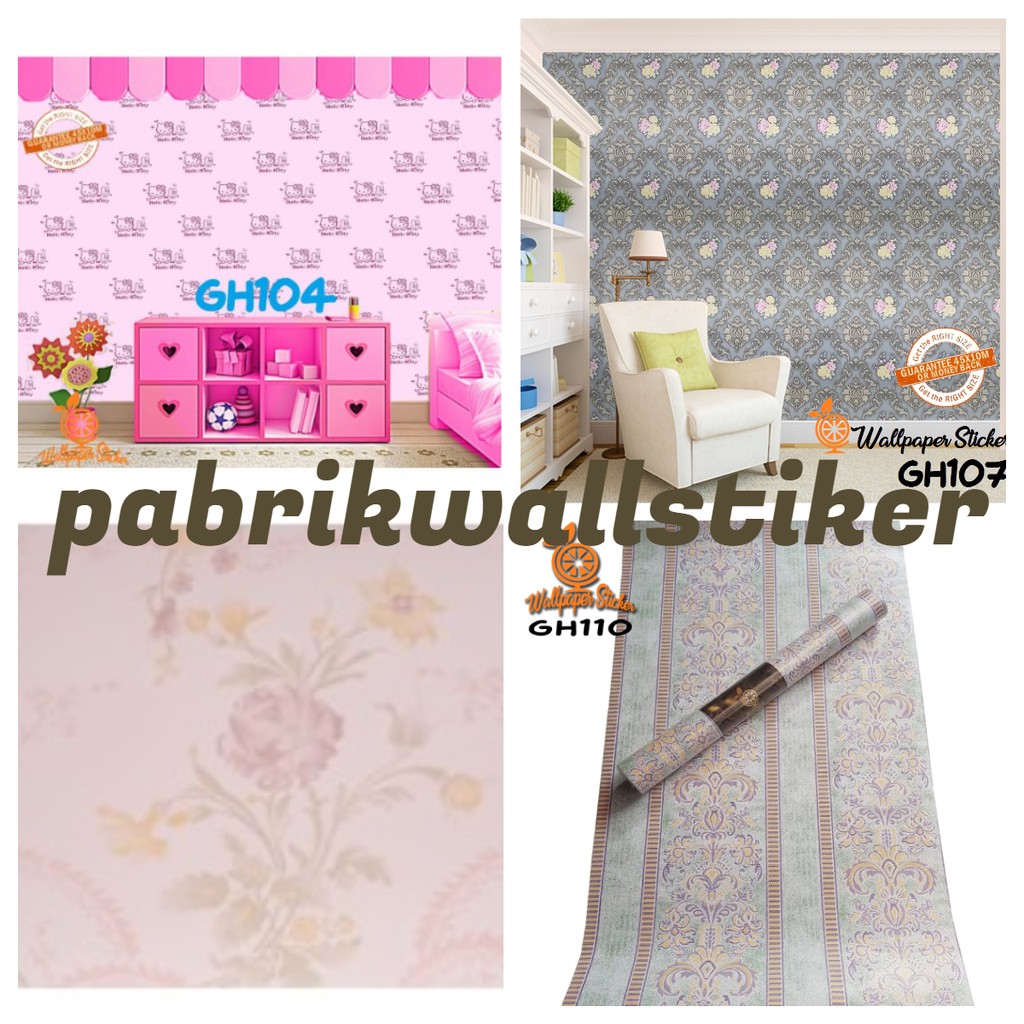 Promo! Wallpaper Sticker Wallpaper Stiker Dindin (45cm x 9m) Karakter Hellokitty