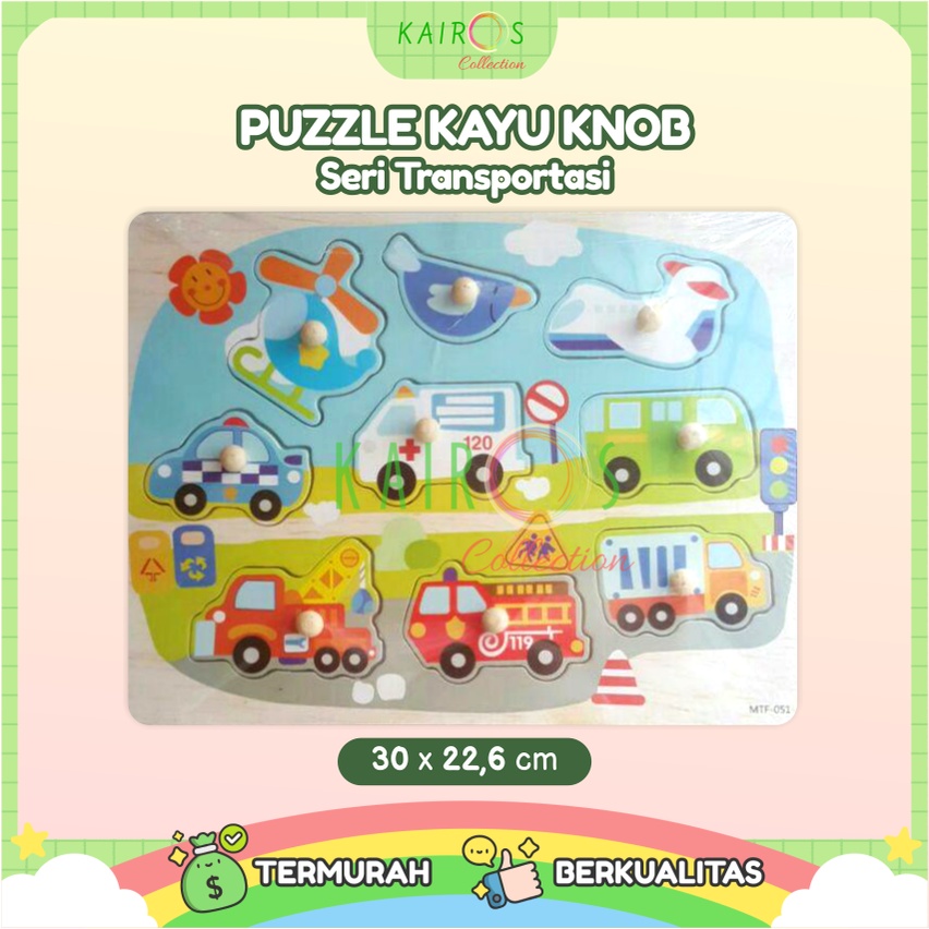 Puzzle Anak Kayu Knob Belajar Transportasi