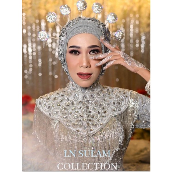 Teratai Dada Adat Terbaru Payet Jepang Aksesoris pengantin wanita Muslimah dan pria budaya Indonesia dan untuk penari fashion modern pakaian atasan kebaya bordir baju Rompi seni tari motif baru masa kini bride untuk gaun wedding pengantin fashion