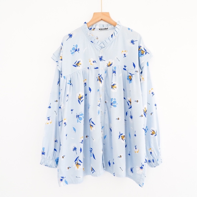 Kemeja Motif Oversize XXL LD 130  Rayon Bigsize Blouse Jumbo-8