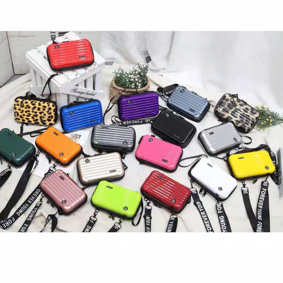 CODE-122⭐ SALE Tas Slempang KOPER MINI Unisex Forever Young Bahan KERAS Sepeda Lipat Hard Case PROM