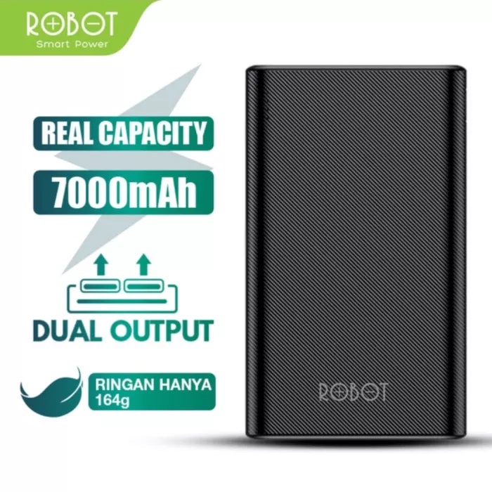Robot Rt7500 Powerbank Dual Usb Output Input Power Bank Pb 7000mah