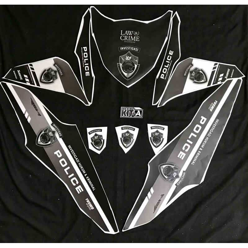 STIKER MOTOR HONDA BEAT INJEKSI STRIPING Honda BEAT INJEKSI POLICE STIKER STRIKER HONDA BEAT 2015 X2