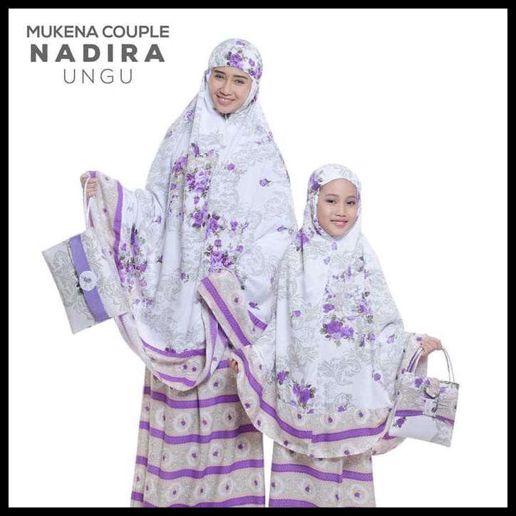 MUKENA COUPLE BALI NADIRA TAS PESTA UNGU (IBU+ANAK)