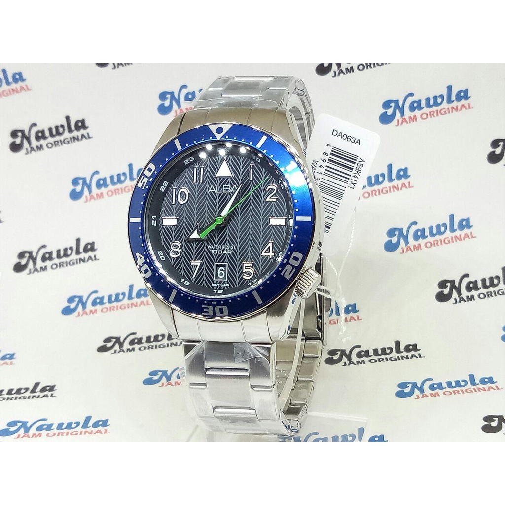 Alba Quartz AS9K41X1 Analog Blue Bezel - Jam Tangan Pria AS9K41