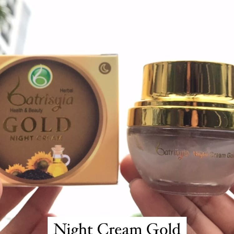 Batrisyia Herbal Gold Night Cream, Krim Malam berbalut Emas [15 gr]