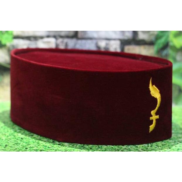 [KODE SHSHG] Peci Songkok Kopiah Kujang Bordir Merah Maroon Betawi