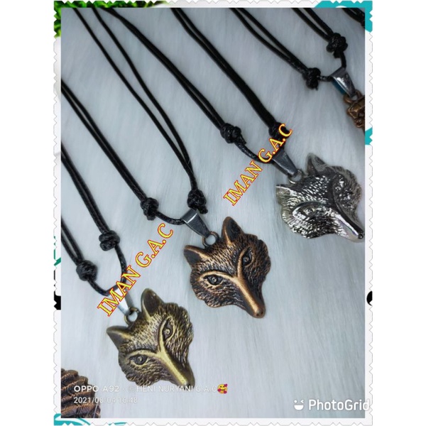 kalung serigala,kalung Dayak,kalung import tali Korea. kalung peria