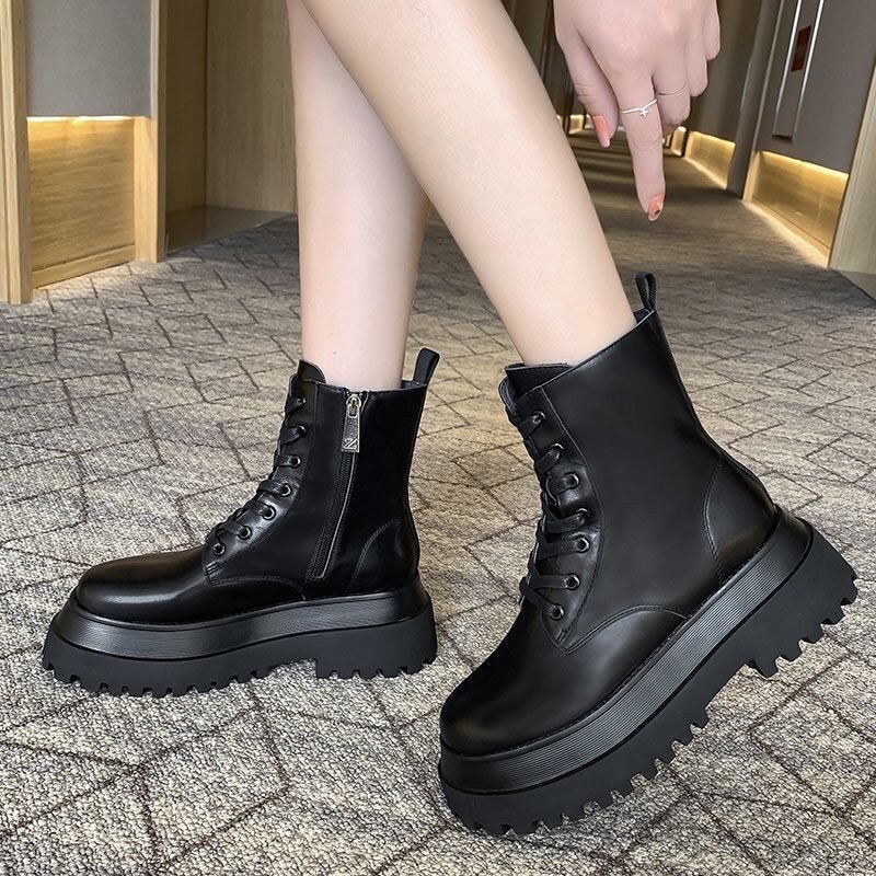 BT32 SEPATU BOOTS IMPORT MARTIN WANITA KOREA BTS BRITISH INGGRIS WHITE VELVET