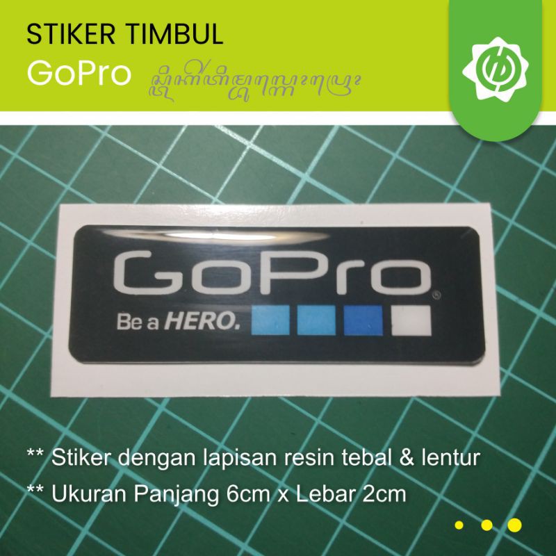 

Stiker Timbul GoPro ukuran 6cm x 2cm