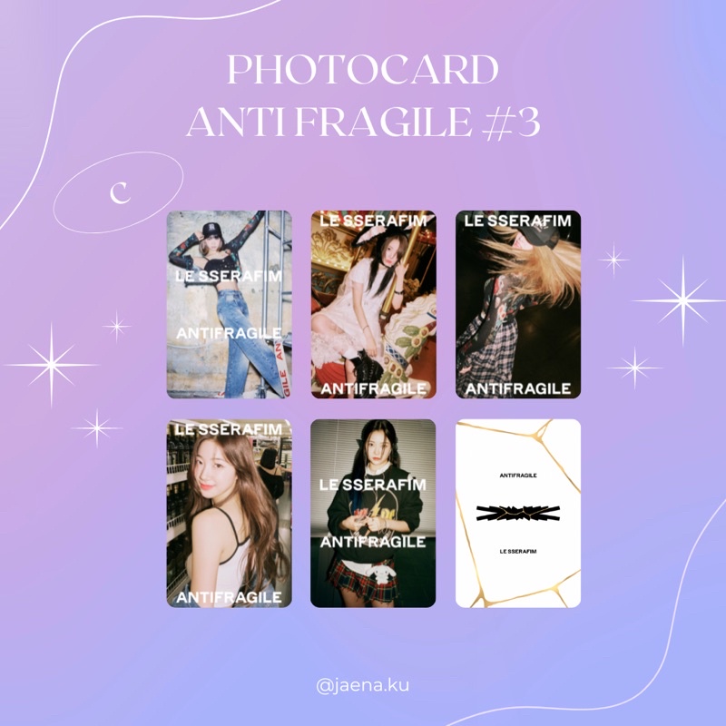 [LE SSERAFIM] PHOTOCARD ANTI FRAGILE MIDNIGHT ONYX LE SSERAFIM ‼️BACA DESKRIPSI‼️