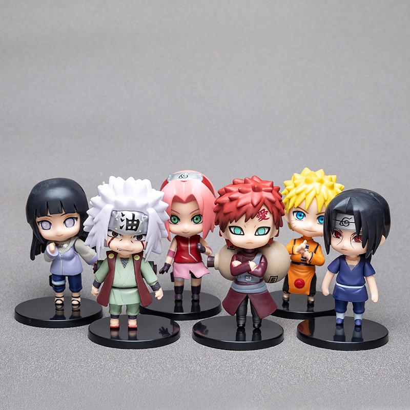 6pcs / Set Mainan Action Figure Tsunade Rock Lee Hyuga Neji Q Version Bahan Pvc