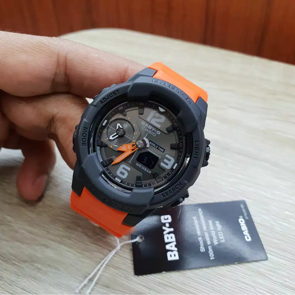 casio Baby G-BGA 230 wanita original tali karet orange hitam