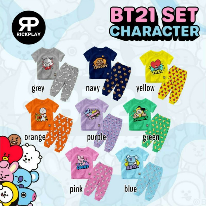 SET BT21 RICKPLAY setelan anak bt21 SETELAN JOGGER ANAK