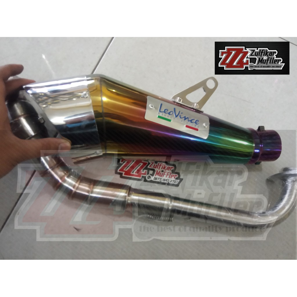 knalpot racing leo vince kobra pelangi untuk nmax, aerox,mio, adv, pcx, vario, beat, scoopy, next