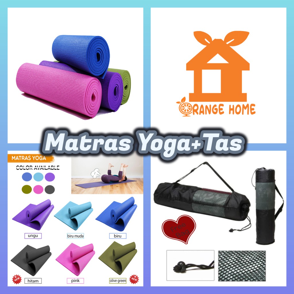 Matras Yoga Premium Pvc Tebal 5Mm Import Alas Yoga Matt Anti Slip Tidak Licin Free Tasmatras