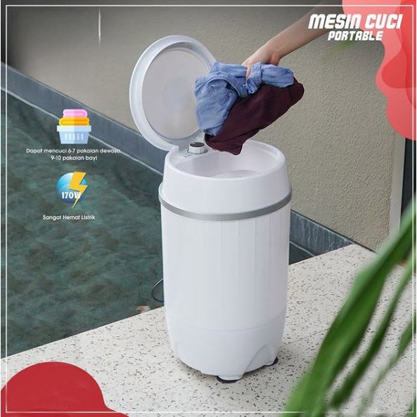 Sutera99 Mesin Cuci Mini Portable XYJ-1 3.5 Kg - Mesin Cuci Kecil Mesin Cuci Portable Pakaian Turbo Travel Home Ultrasonik Turbine Cleaning Wash Washing Machine Mini USB Ultrasonic