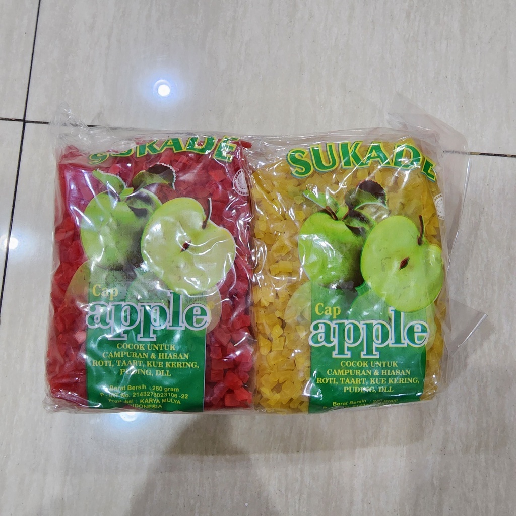 

SUKADE APPLE MIX 4 warna 1kg / Manisan Buah kering cincang 1 kg